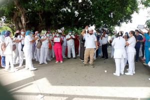 La protesta fue hecha por personas suministrado por la empresa Su Personal la hospital 
