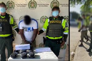 Le hallaron marihuana y clorhidrato de cocaína dentro de su equipaje en un bus