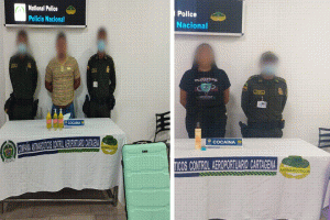 En tres envases plásticos con aproximadamente 1.700 gramos de clorhidrato de cocaína