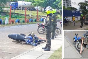 La Policía logró evitar la acción del motociclista enfurecido 