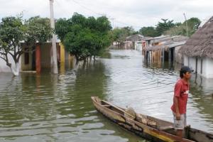 Inundación en el corregimiento de La Peña.