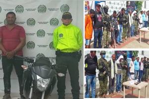 Alias 'Tarzán' en momento de su captura y otros miembros de las AGC