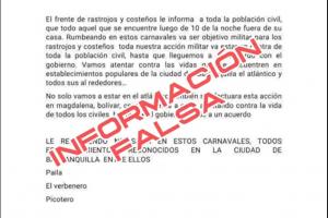 Cadena falsa de información.
