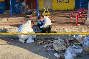 Escena del crimen de las cuatro personas en El Santuario, sur de Barranquilla.