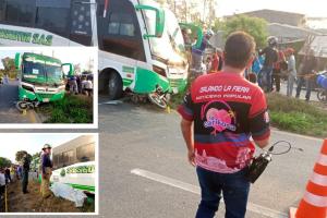 El conductor le dijo a las autoridades que la buseta se habría quedado sin frenos