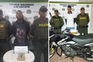 Uno fue capturado por hurto y el otro por porte de arma de fuego