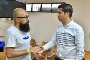 Carlos Carrillo, director de la UNGRD junto al alcalde de Piojó, Fernando Tejera.