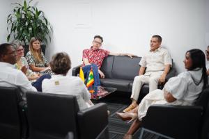 Ministro de Cultura Juan David Correa, y Dumek Turbay, alcalde de Cartagena