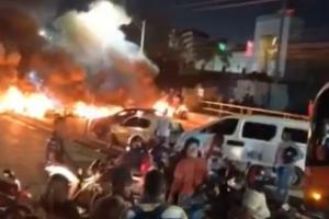 Continúan protestas en sectores de Cartagena por fallas de energía tras fuerte aguacero del martes