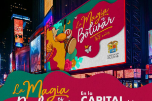 Bolívar en las pantallas de Times Square 