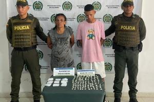 Madre e hijo que al parecer manejaban 'olla' para expendio de droga en Magangué (Bolívar) fueron capturados 
