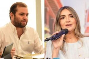 Representante a la Cámara por Bolívar, Enrique Cabrales y la senadora del partido Conaervador, Nadia Blel. 