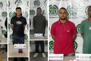 Presuntos extorsionistas en Barranquilla y Soledad, Atlántico.