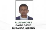 Dairo David Durango Lozano, un hombre de 34 años, oriundo de Montería, quien figuraba en el cartel de los más buscados de esa ciudad.