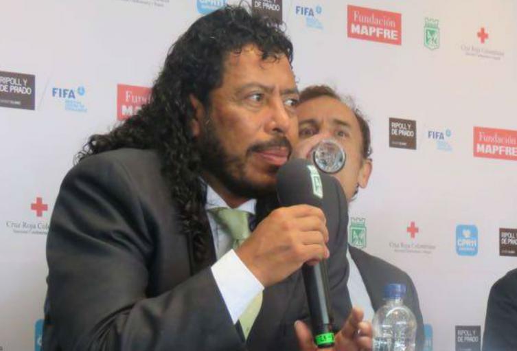 René Higuita en rueda de prensa
