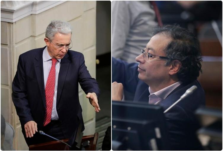 Álvaro Uribe y Gustavo Petro, congresistas