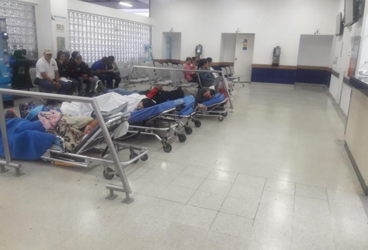Así está la sala de espera de Urgencias de la IPS Universitaria de Medellín.