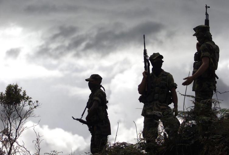 Miembros del grupo paramilitar de las AUC, en el año 2003.