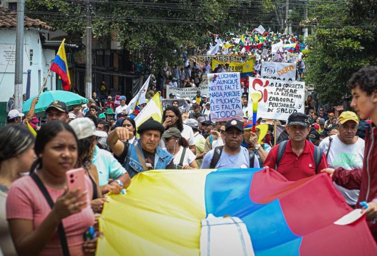 Marcha del Día del Trabajo en Medellín