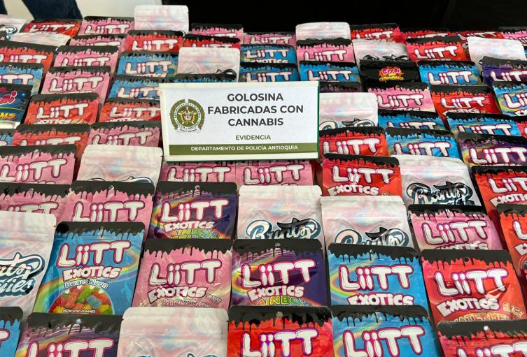 Incautación de dulces con marihuana en la vía Medellín - Bogotá 