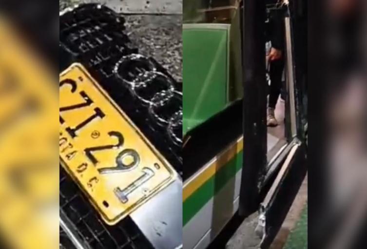 Vehículo chocó con el tranvía en Medellín y se dio a la fuga
