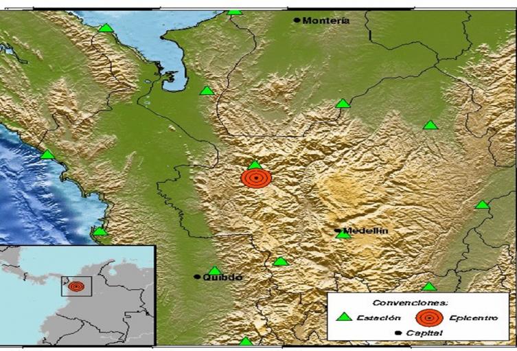 Tres movimiento telúricos que registraron en la madrugada de este domingo en Medellín