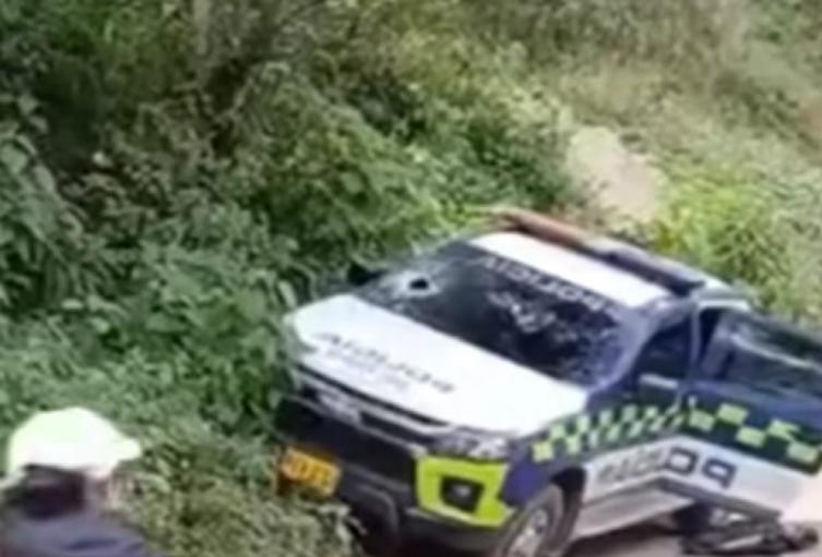 Patrulla de la policía atacada en Buriticá