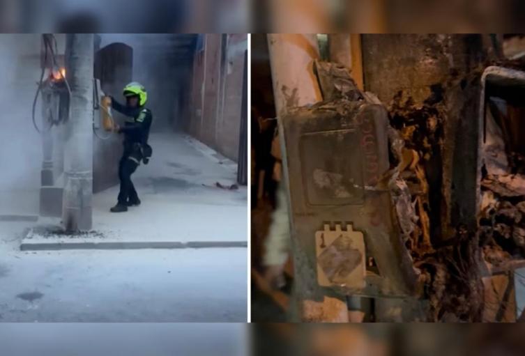 Corto circuito en contadores de energía casi causa tragedia en La Ceja