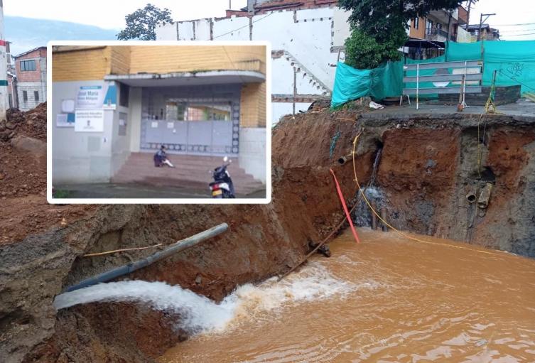 Fuga de gas y agua en colegio de Manrique