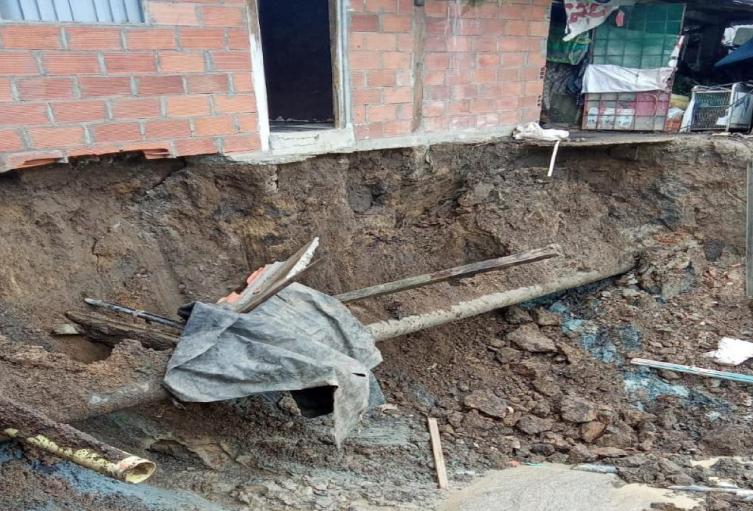 zona afectada por ola invernal en Barbosa