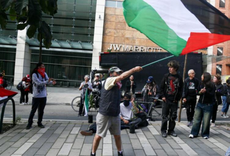 Marcha pro Palestina en Medellín 