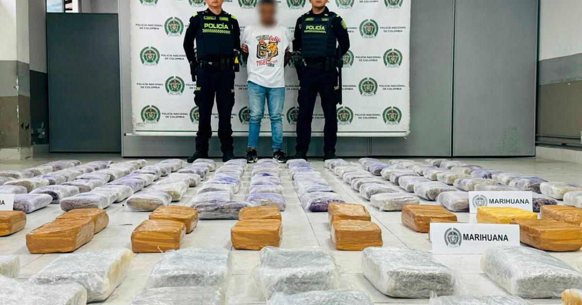 Capturan a alias ‘El Costeño’ en una casa de Medellín con 154 kilos de marihuana, valorados en más de $900 millones