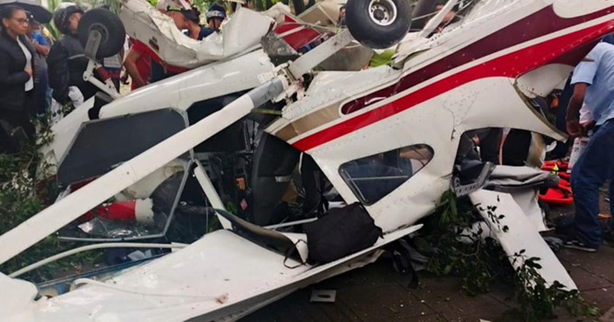 Dos heridos dejó la caída de una avioneta en el sector Estadio de Medellín