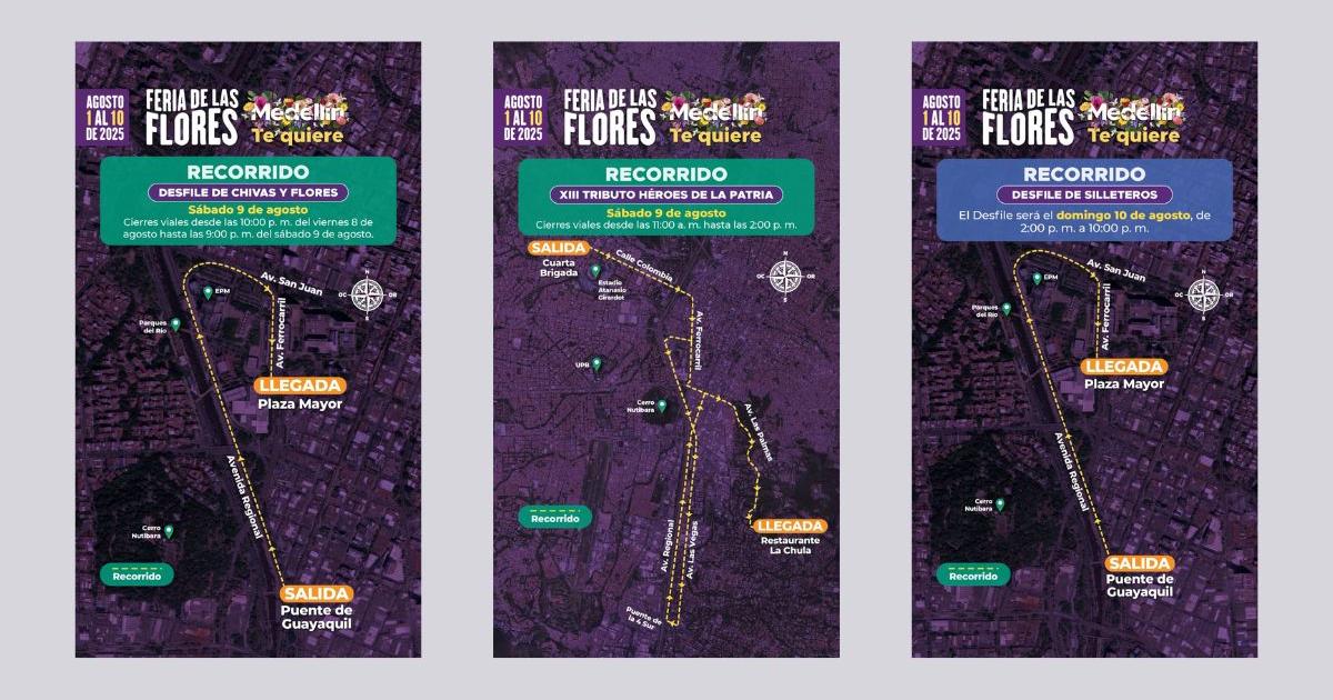 Feria de las Flores 2025: los cierres viales del 8 al 10 de agosto