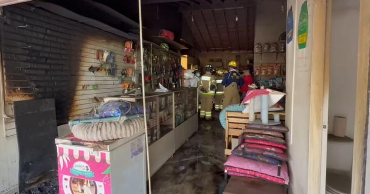 Una tienda de mascotas resultó afectada por incendio en Rionegro, Antioquia