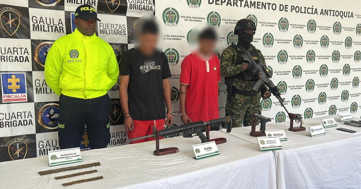 Capturaron a dos presuntos integrantes de las disidencias del frente 36 de las FARC en Toledo, Antioquia