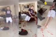 [Video] Hombre apuñaló en repetidas ocasiones a su pareja e intentó matarse