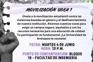 Movilización estudiantil UdeA