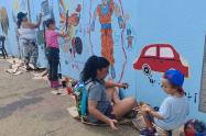 Mural en la UVA La Imaginación de Medellín