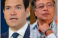 Marco Rubio, secretario de Estado de EE. UU.(Izq), Gustavo Petro, presidente de Colombia (Der).