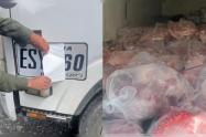 [FOTOS] Tras persecución, recuperan camión robado con 7 toneladas de carne y placa alterada 