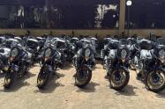 Entrega de motocicletas a la Fuerza Publica en Antioquia