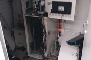 Cajero destruido en la Universidad de Antioquia