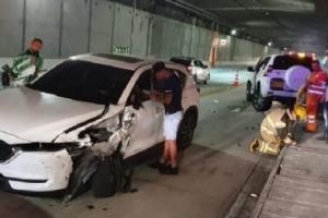 Accidente en el que se vio involucrado el jugador Jarlan Barrera 