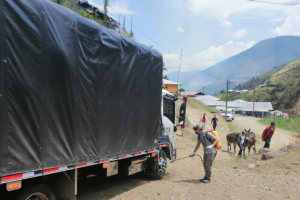 Con los protocolos para evitar el coronavirus entregaron los víveres a excombatientes de las Farc en Antioquia