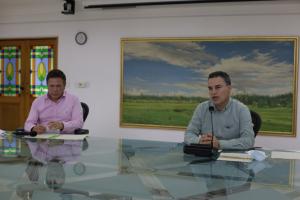 Reunión del gobernador de Antioquia, Aníbal Gaviria, y el gerente general de EPM, Álvaro Guillermo Rendón