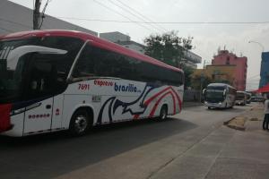 Los buses recorrieron las calles de Barranquilla.