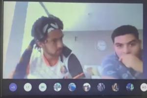 Estudiantes que hacían trampa en examen virtual se les prende la cámara por error