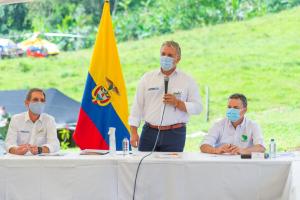 Presidente Iván Duque en su visita a Dabeiba, Antioquia