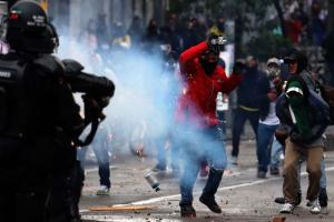 Disturbios en Bogotá durante las marchas 